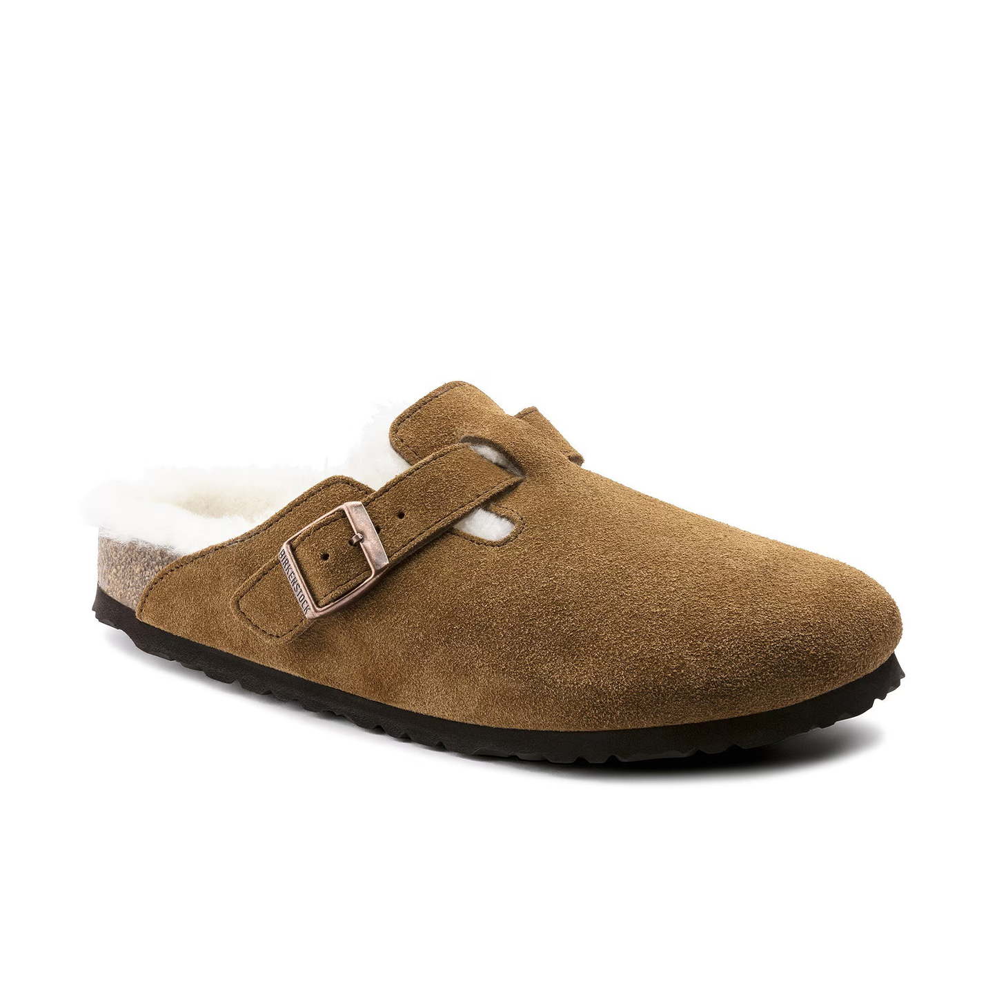 BIRKENSTOCK BOSTON SHEARLING SUEDE LEATHER MINK (NARROW)