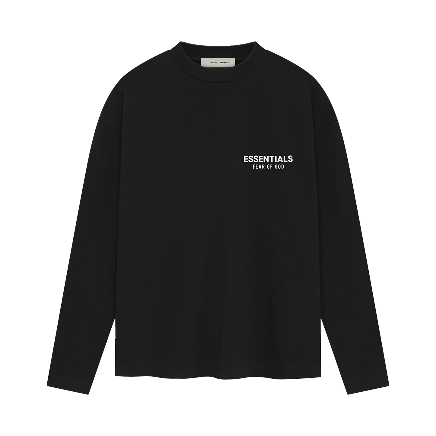 FEAR OF GOD ESSENTIALS CLASSIC FIT LONG SLEEVE JET BLACK