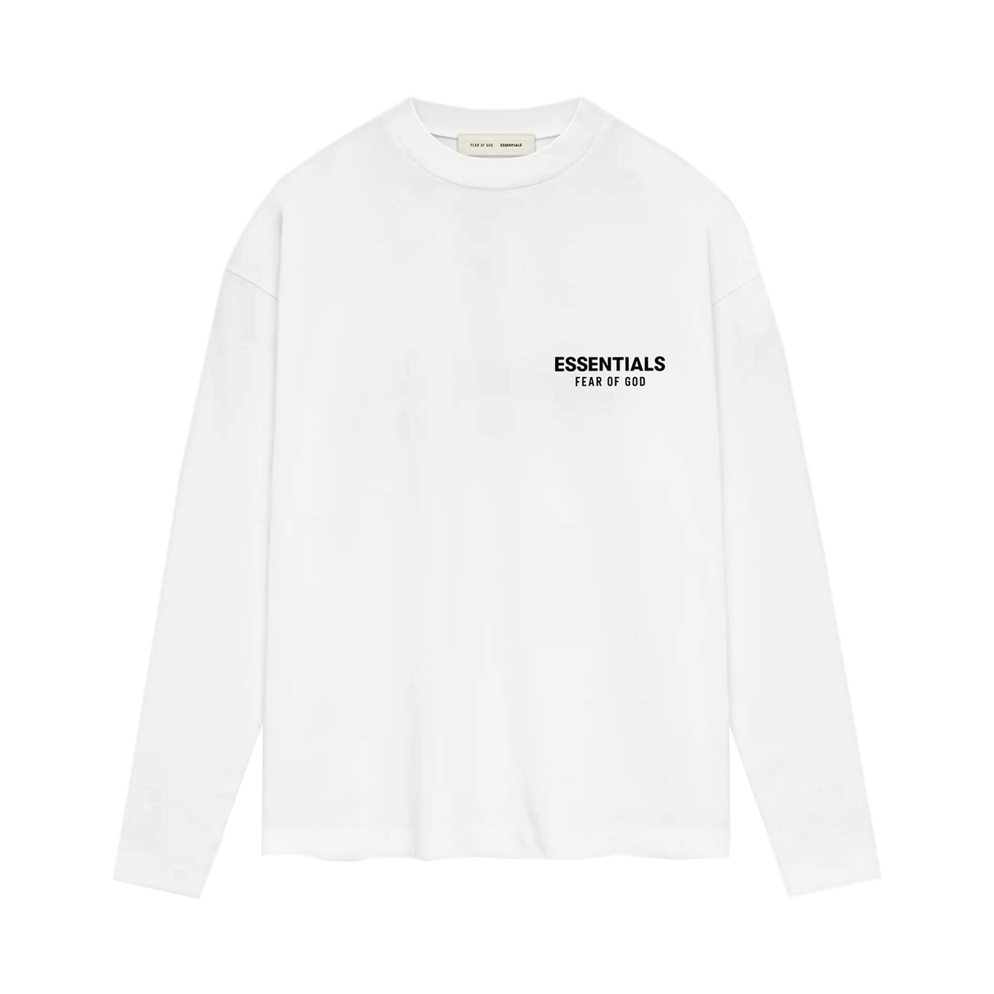 FEAR OF GOD ESSENTIALS CLASSIC FIT LONG SLEEVE BRIGHT WHITE