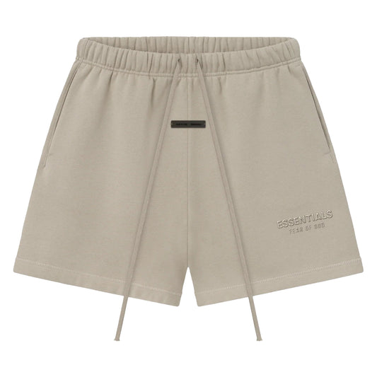 FEAR OF GOD ESSENTIALS SOCCER FLEECE SHORTS TIMBER