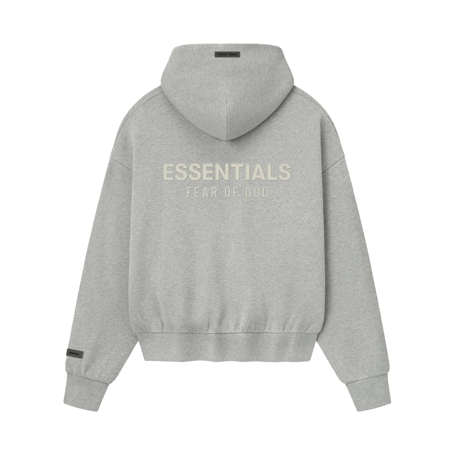 FEAR OF GOD ESSENTIALS CLASSIC FLEECE ZIP-UP HOODIE CONCRETE HEATHER