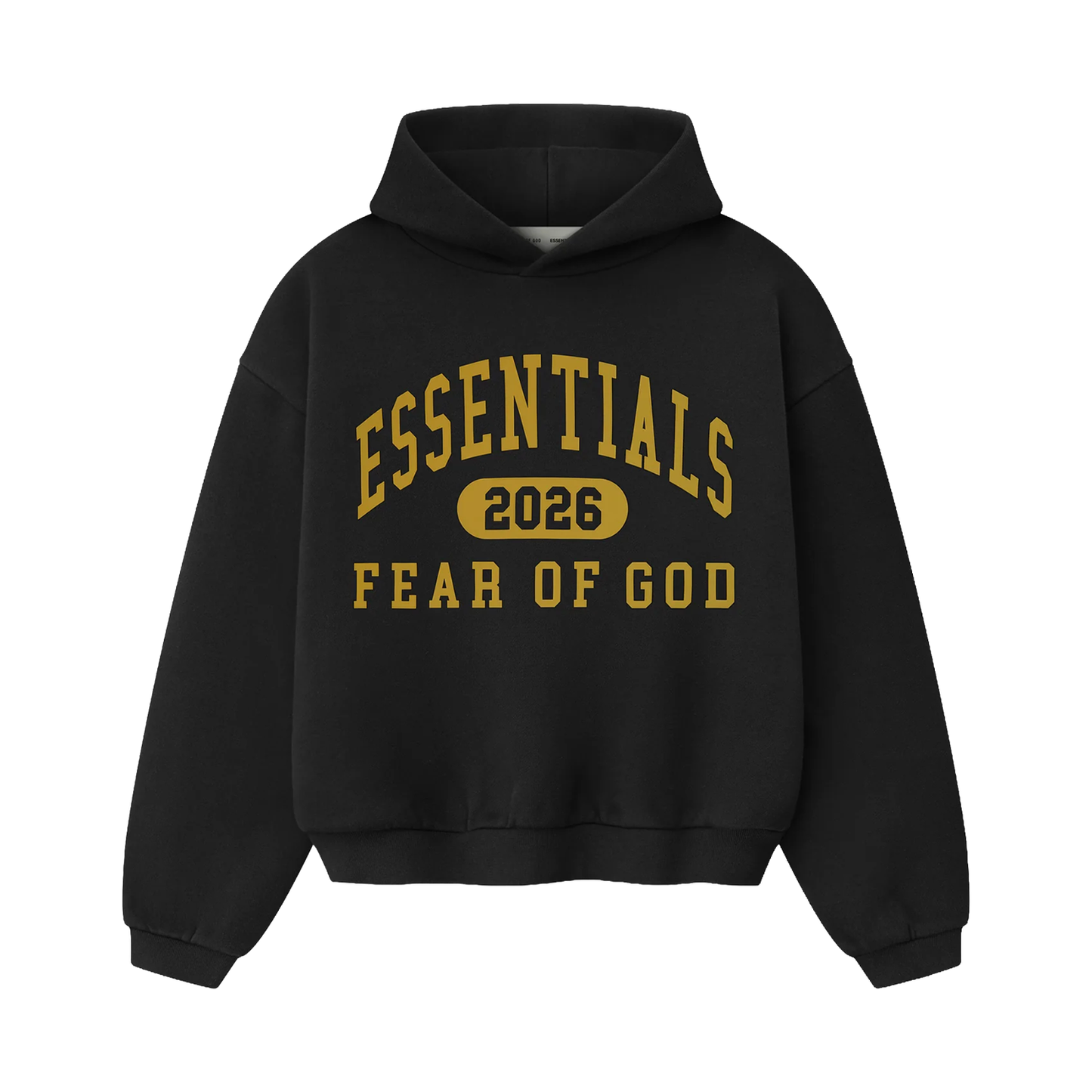 FEAR OF GOD ESSENTIALS KID'S COLLEGIATE CLASSIC HOODIE VINTAGE BLACK