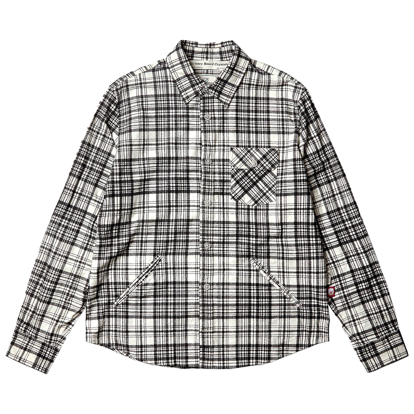 ADVISORY BOARD CRYSTALS ABC. ALUMNI PLAID OVERSHIRT WHITE