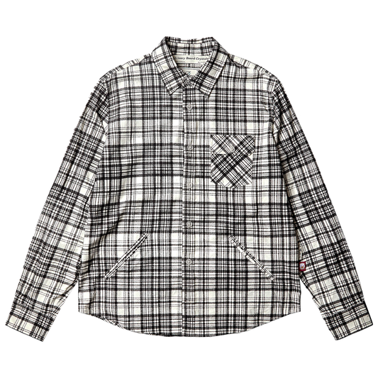ADVISORY BOARD CRYSTALS ABC. ALUMNI PLAID OVERSHIRT WHITE