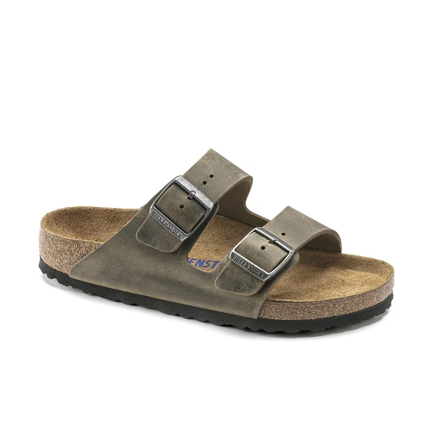 BIRKENSTOCK ARIZONA SOFTBED OILED LEATHER FADED KHAKI