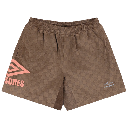 PLEASURES CLASSIC UMBRO SHORTS BROWN