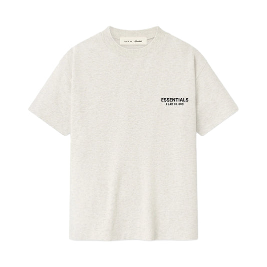 FEAR OF GOD ESSENTIALS KID'S CLASSIC SHORT SLEEVE TEE OATMEAL HEATHER