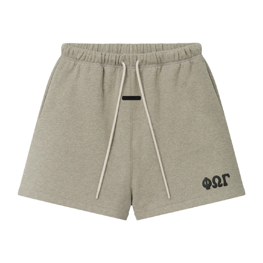 FEAR OF GOD ESSENTIAL CLASSIC SWEATSHORT WASHED SEAL HEATHER