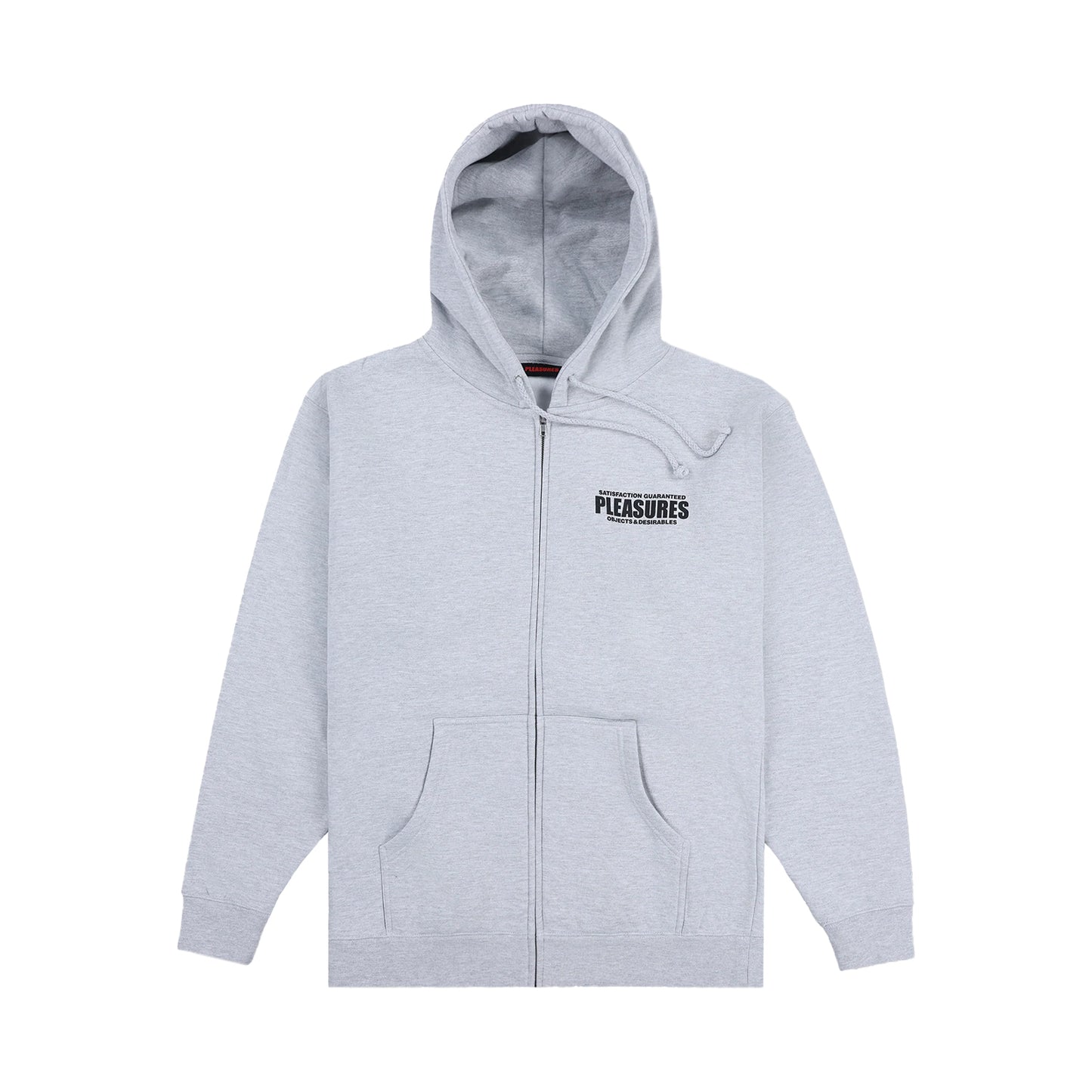 PLEASURES STAFF ZIP HOODIE HEATHER GREY