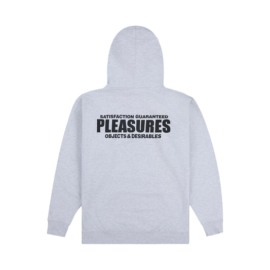 PLEASURES STAFF ZIP HOODIE HEATHER GREY