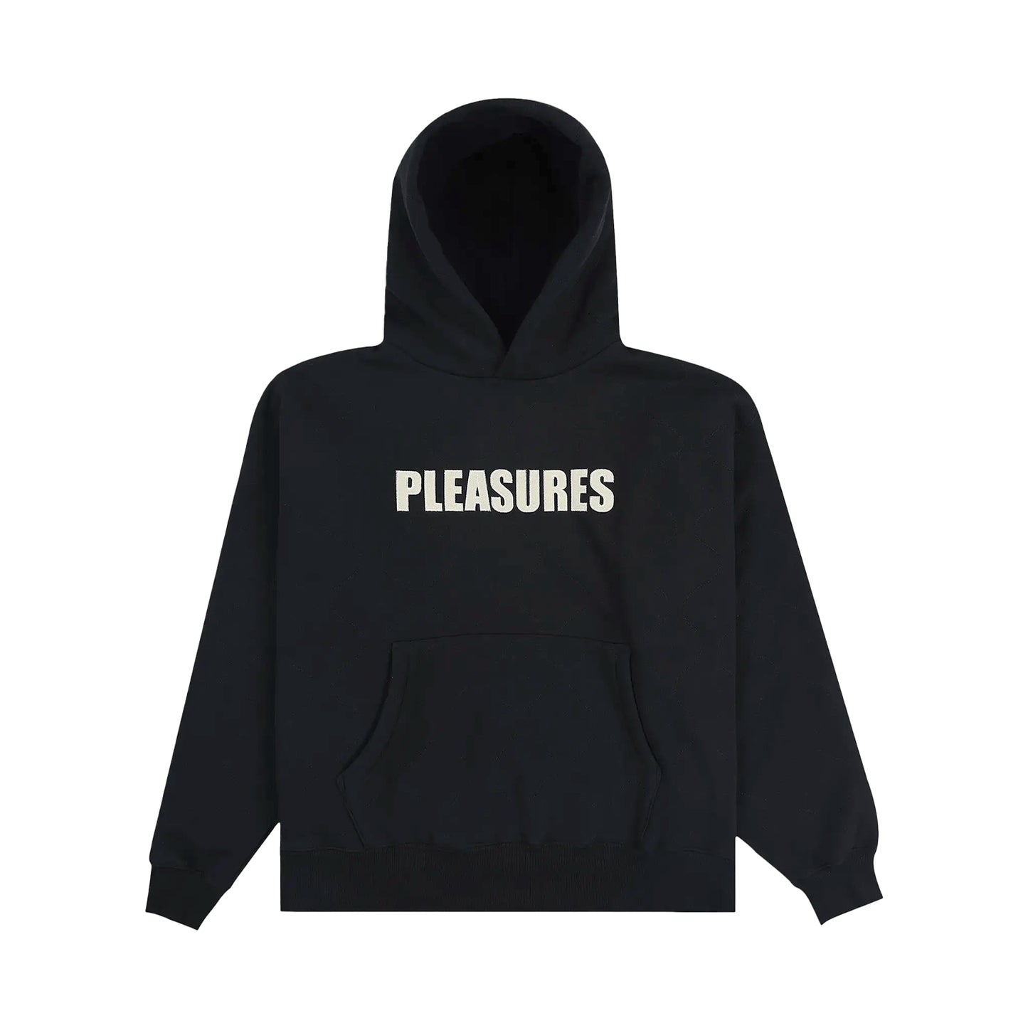 PLEASURES WAVE QUILTED HOODIE BLACK