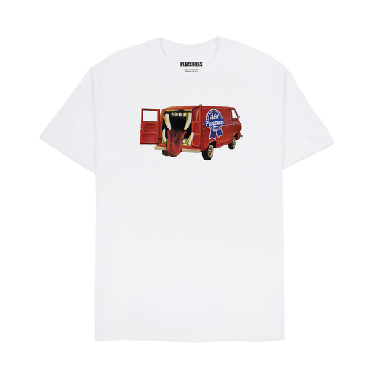 PLEASURES BEER VAN T-SHIRT WHITE