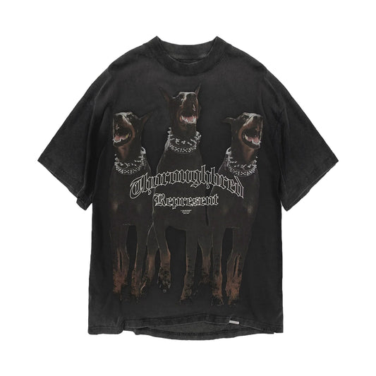 REPRESENT THOROUGHBRED T-SHIRT VINTAGE BLACK