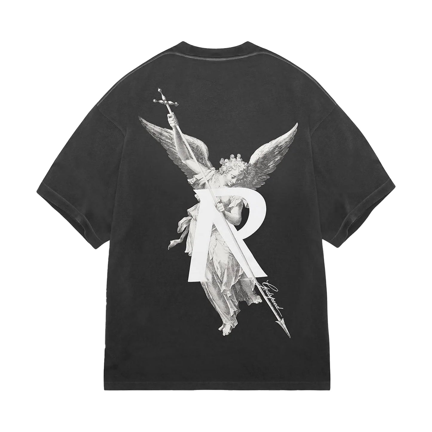 REPRESENT ARCHANGEL T-SHIRT STAINED BLACK