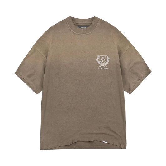 REPRESENT CREST T SHIRT DARK TAUPE