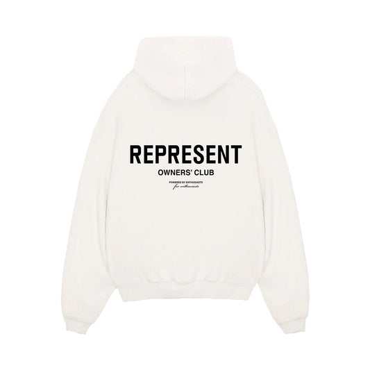 REPRESENT OWNER'S CLUB HOODIE FLAT WHITE