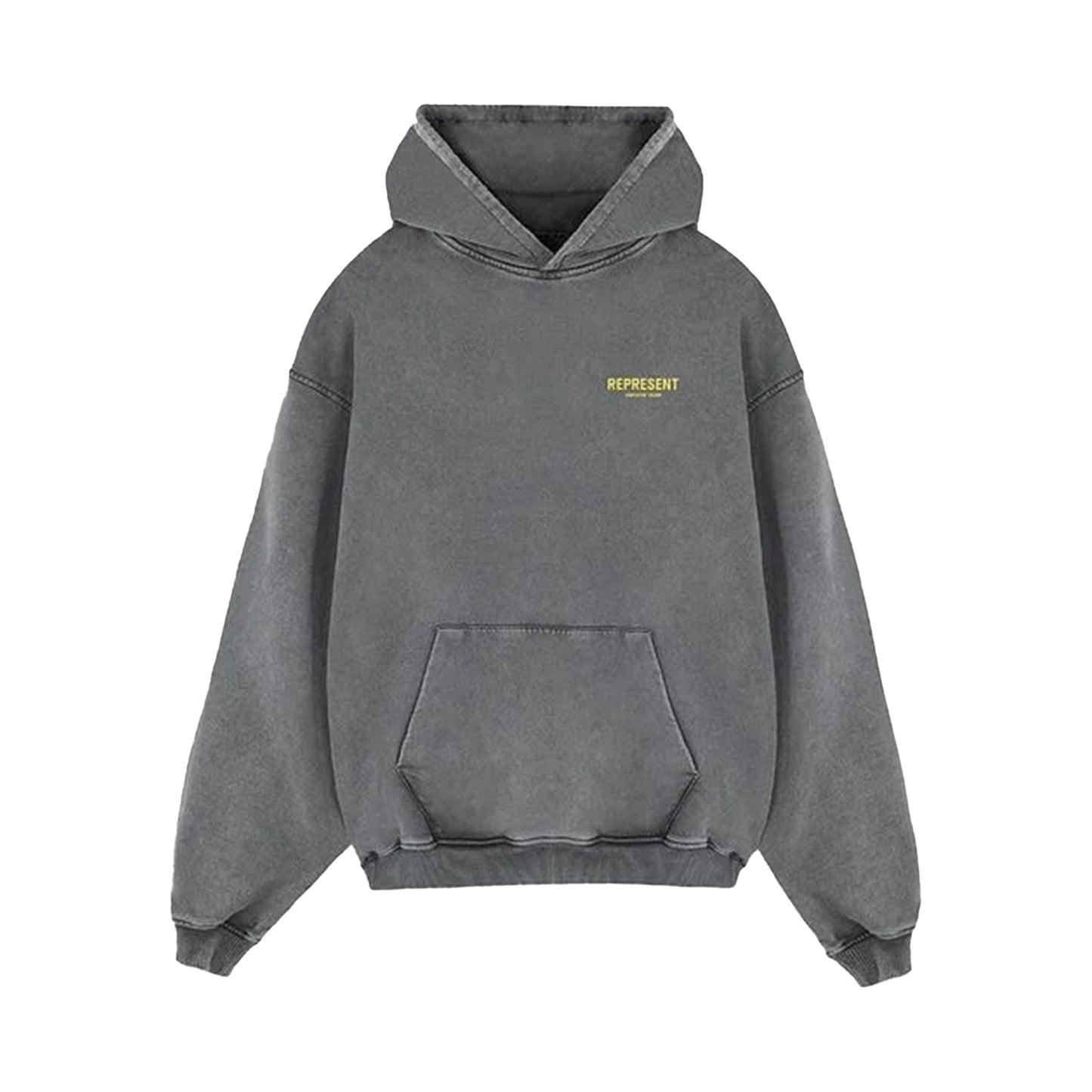 REPRESENT OWNER'S CLUB HOODIE VINTAGE GREY YELLOW