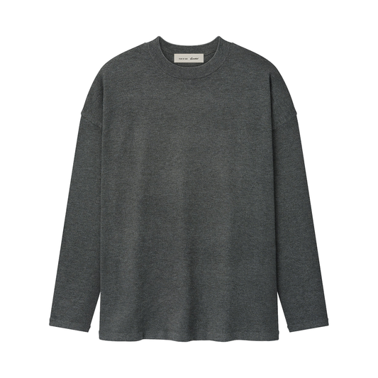 FEAR OF GOD ESSENTIAL SOFT KNIT LONG SLEEVE TEE SEAL HEATHER