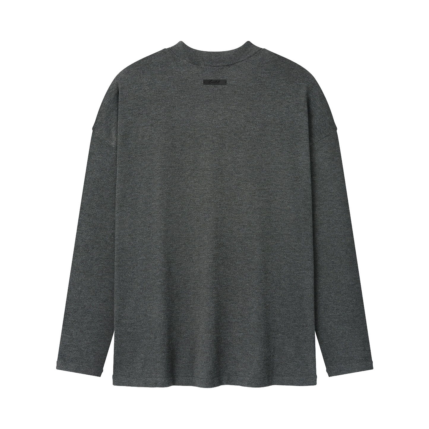 FEAR OF GOD ESSENTIAL SOFT KNIT LONG SLEEVE TEE IRON GREY