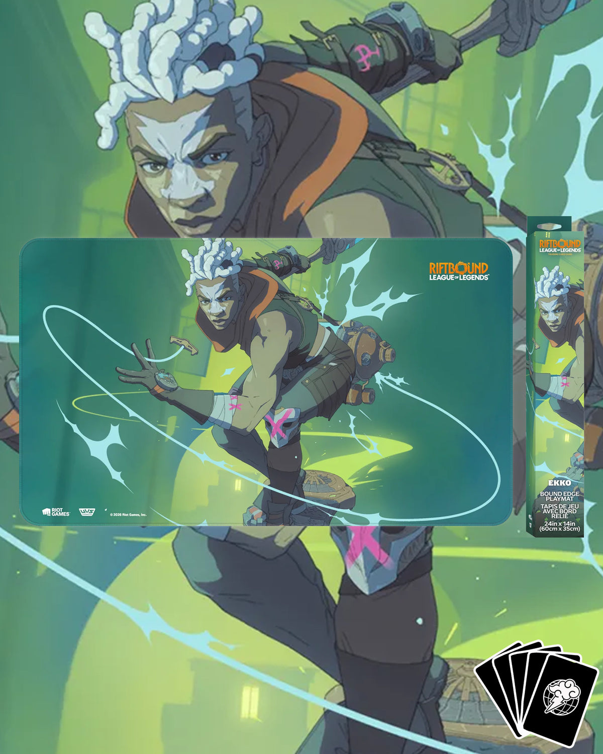 RIFTBOUND TCG: LEAGUE OF LEGENDS: SET 5 RADIANCE PLAYMAT 1: EKKO BOY WHO SHATTERED TIME