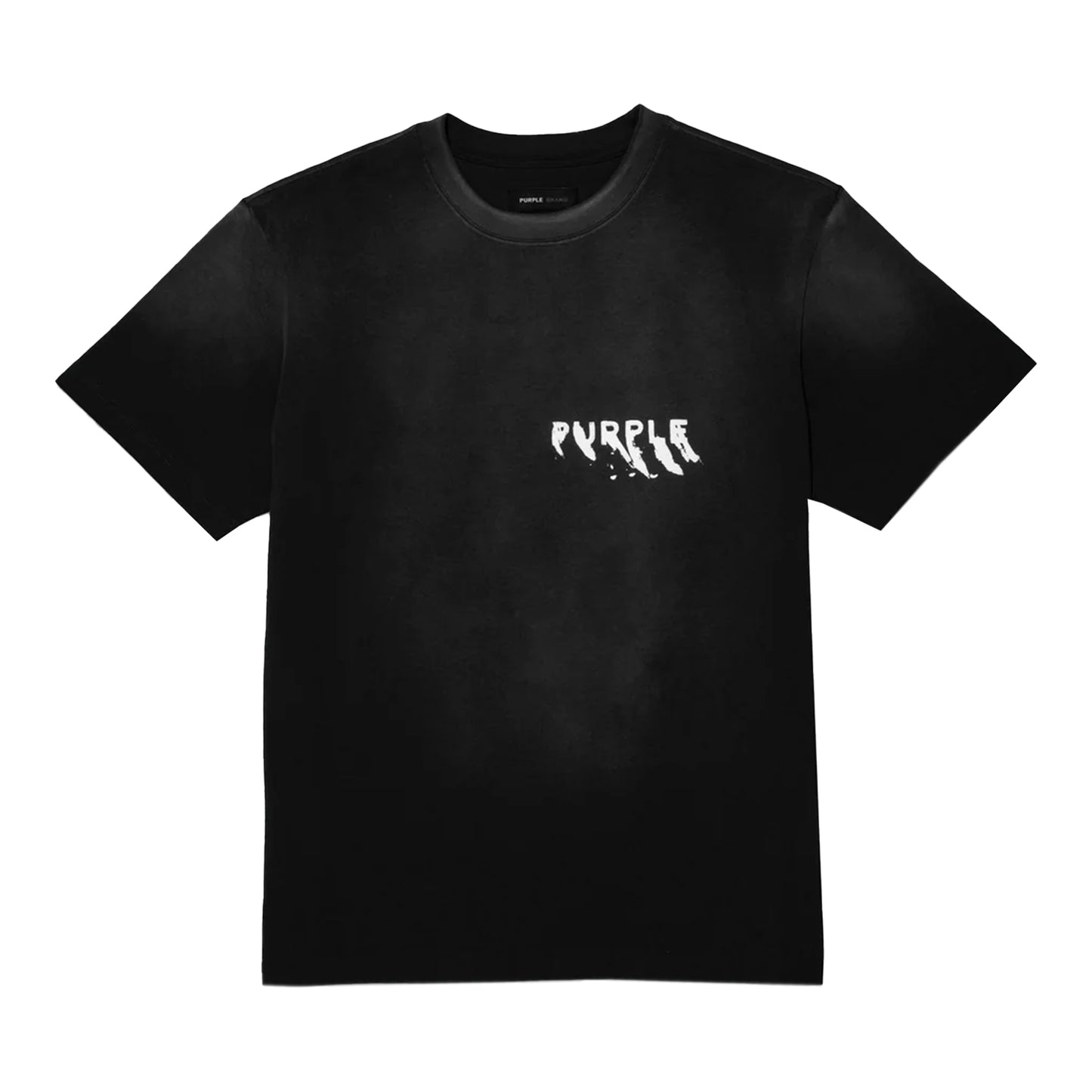 PURPLE P117 PAINTED WORDMARK T-SHIRT BLACK