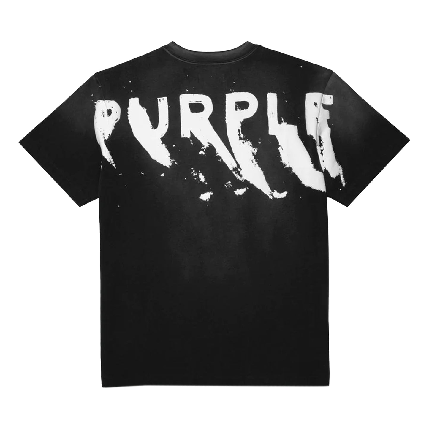 PURPLE P117 PAINTED WORDMARK T-SHIRT BLACK