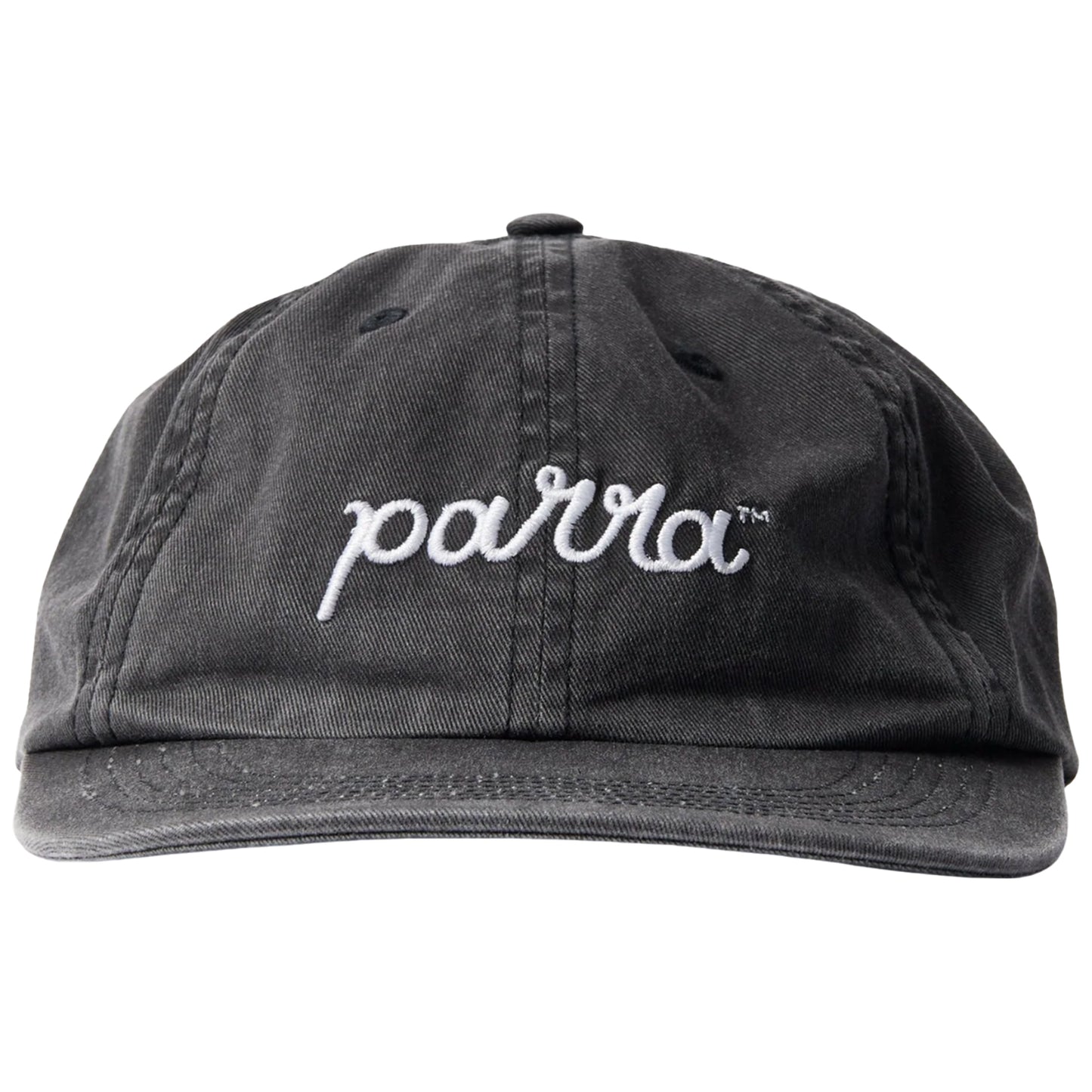 PARRA SCRIPTED 6 PANEL HAT WASHED BLACK