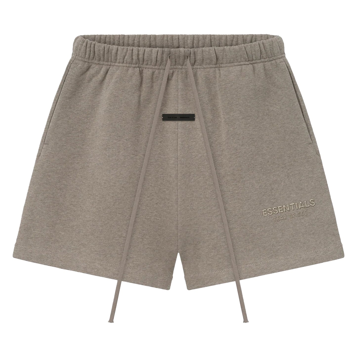 FEAR OF GOD ESSENTIALS SOCCER FLEECE SHORTS HOMESTEAD HEATHER