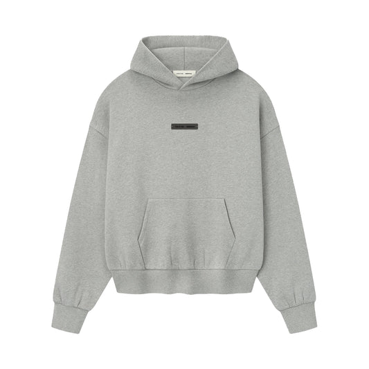 FEAR OF GOD ESSENTIALS CLASSIC FLEECE HOODIE CONCRETE HEATHER