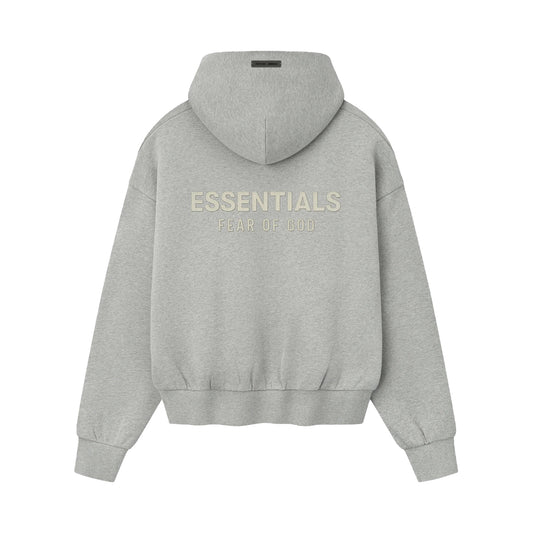 FEAR OF GOD ESSENTIALS CLASSIC FLEECE HOODIE CONCRETE HEATHER
