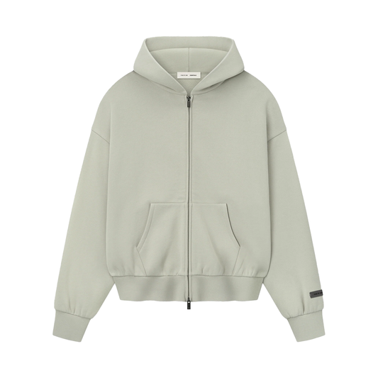 FEAR OF GOD ESSENTIALS CLASSIC FLEECE ZIP-UP HOODIE ABBEY STONE