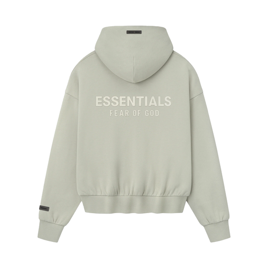 FEAR OF GOD ESSENTIALS CLASSIC FLEECE ZIP-UP HOODIE ABBEY STONE