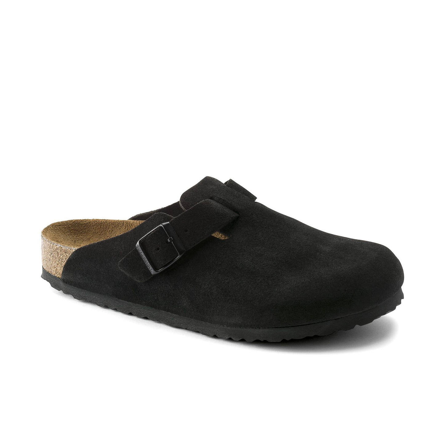 BIRKENSTOCK BOSTON SOFT FOOTBED SUEDE LEATHER BLACK