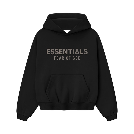 FEAR OF GOD ESSENTIALS KID'S FLEECE HOODIE JET BLACK
