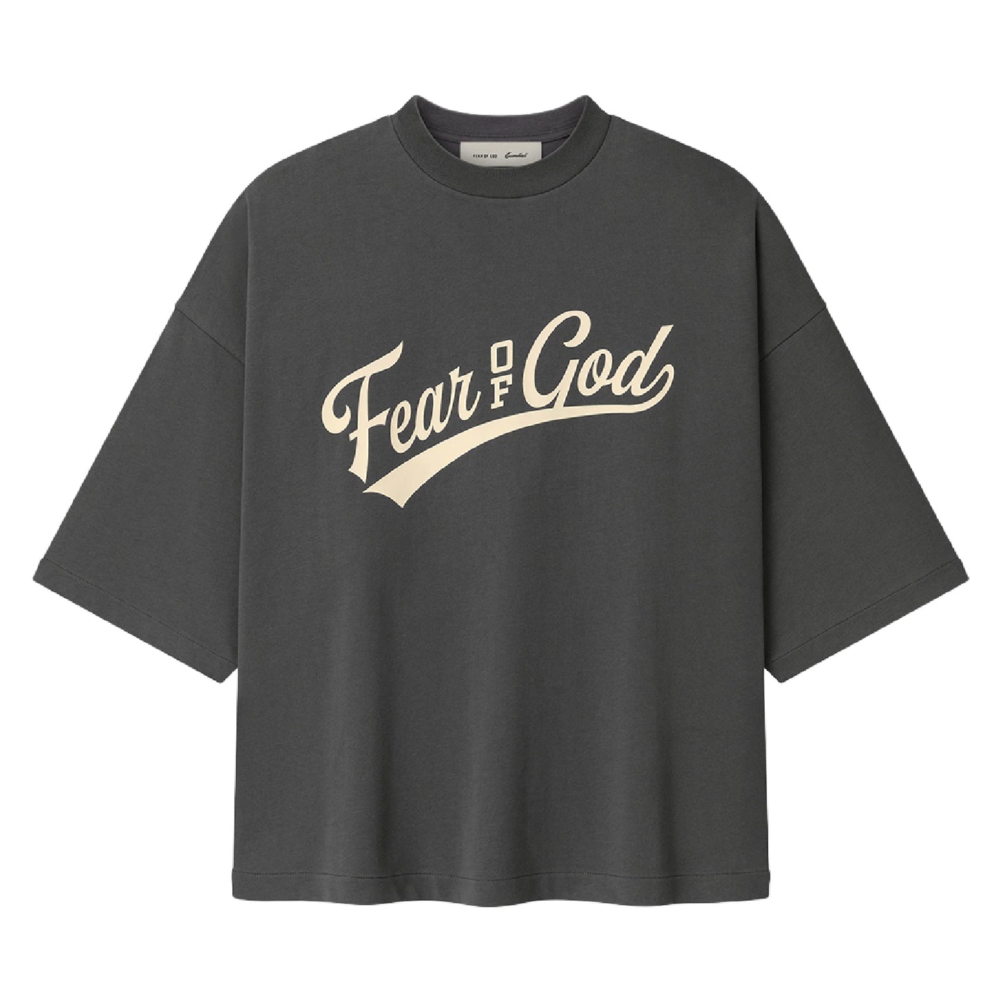 FEAR OF GOD ESSENTIAL MERCH TEE BOXY FIT IRON GREY