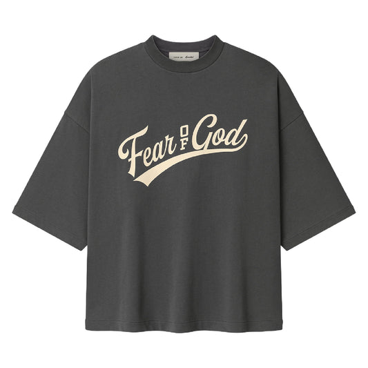 FEAR OF GOD ESSENTIAL MERCH TEE BOXY FIT IRON GREY