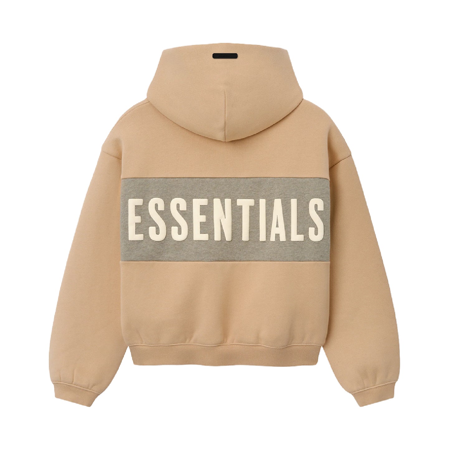 FEAR OF GOD ESSENTIAL KIDS CROPPED RELAXED PANELLED HOODIE GINGER/SEAL HEATHER