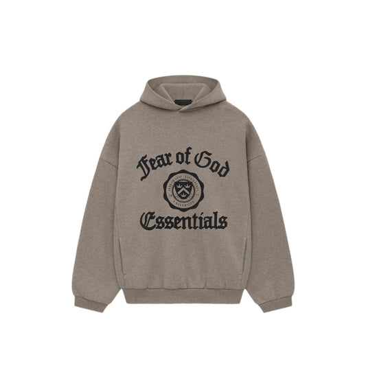 FEAR OF GOD ESSENTIALS HEAVY FLEECE VINTAGE SHRUNKEN HOODIE (HEATHER GRAY)