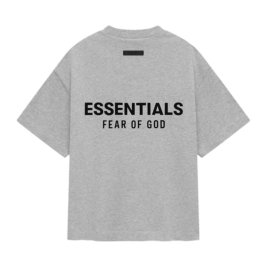 FEAR OF GOD ESSENTIALS KID'S JERSEY CREW NECK T-SHIRT (LIGHT HEATHER GRAY)