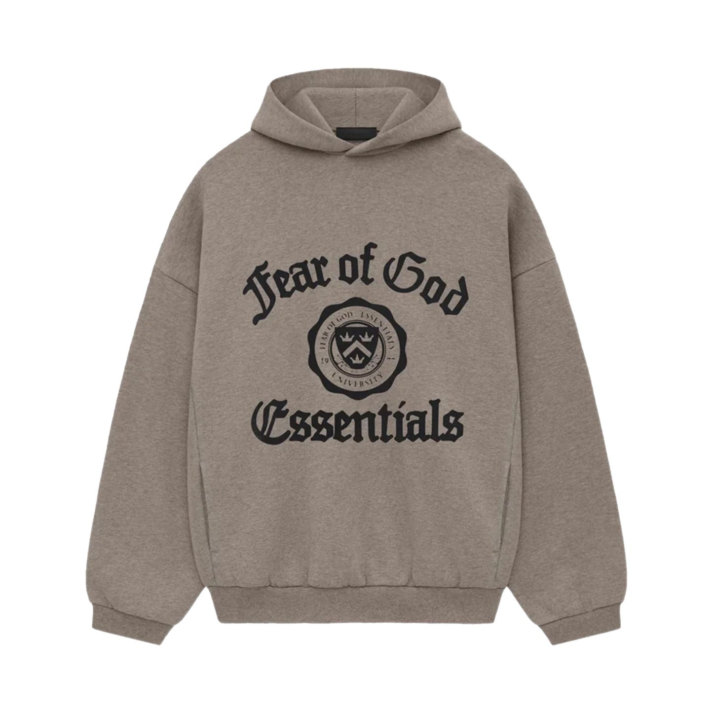FEAR OF GOD ESSENTIALS HEAVY FLEECE VINTAGE SHRUNKEN HOODIE (HEATHER GRAY)