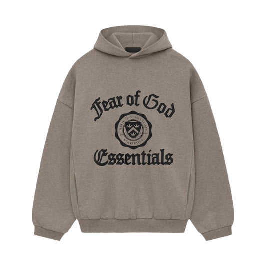 FEAR OF GOD ESSENTIALS HEAVY FLEECE VINTAGE SHRUNKEN HOODIE (HEATHER GRAY)