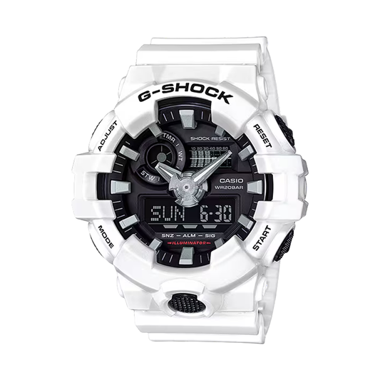 G-SHOCK ANALOG DIGITAL WHITE/BLACK GA700-7A