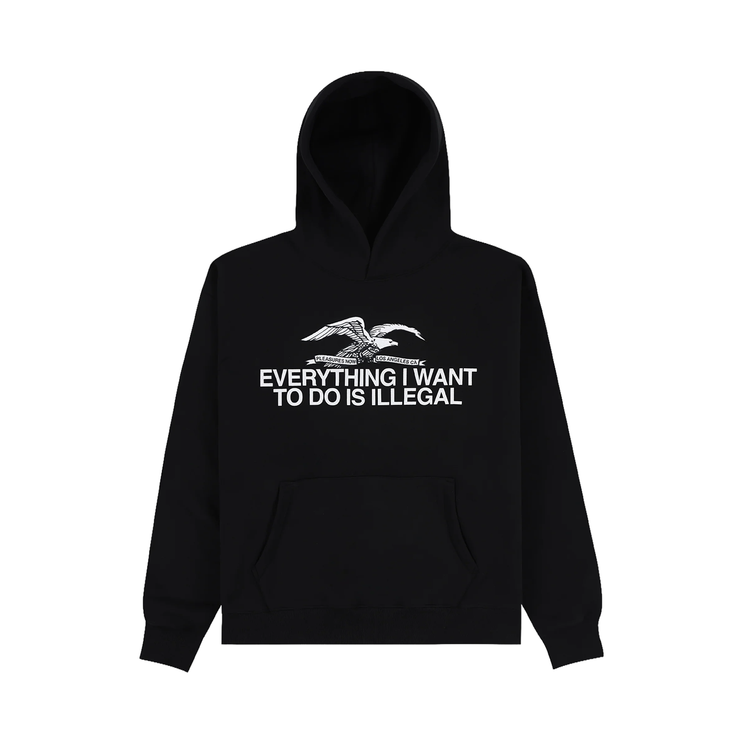 PLEASURES ILLEGAL HOODIE BLACK