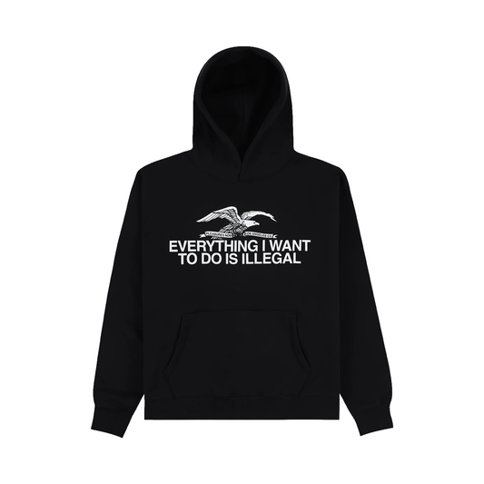 PLEASURES ILLEGAL HOODIE BLACK