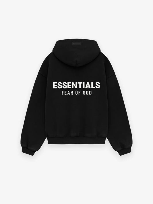 FEAR OF GOD ESSENTIALS KID'S FLEECE HOODIE (BLACK)