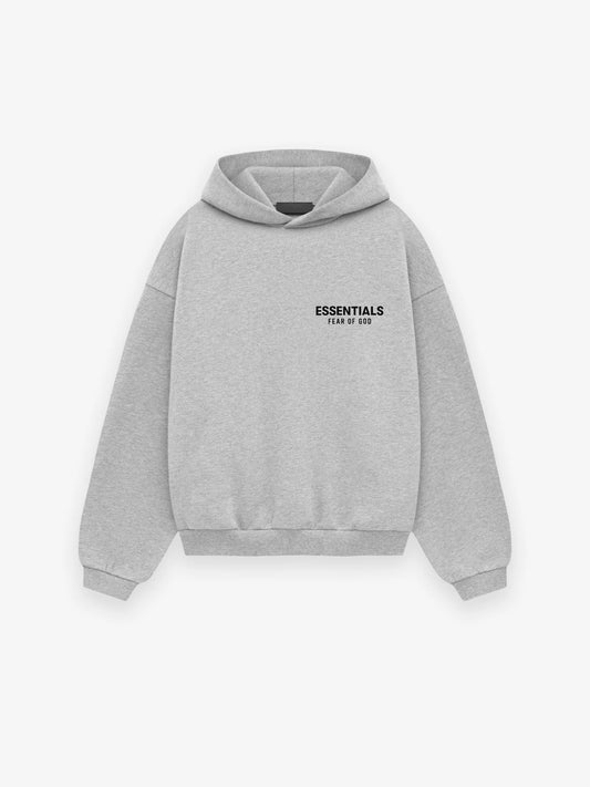 FEAR OF GOD ESSENTIALS KID'S FLEECE HOODIE (LIGHT HEATHER GRAY)