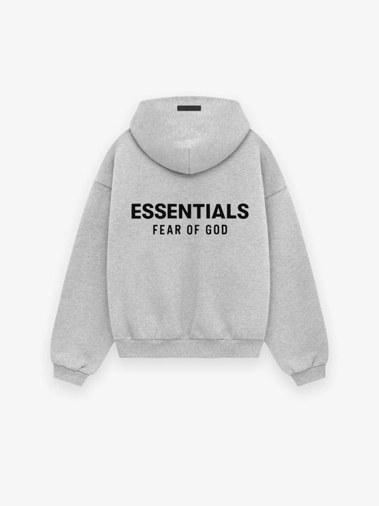 FEAR OF GOD ESSENTIALS KID'S FLEECE HOODIE (LIGHT HEATHER GRAY)