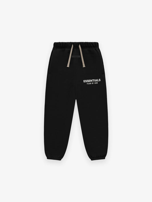 FEAR OF GOD ESSENTIALS KID'S FLEECE ESSENTIAL SWEATPANT (BLACK)