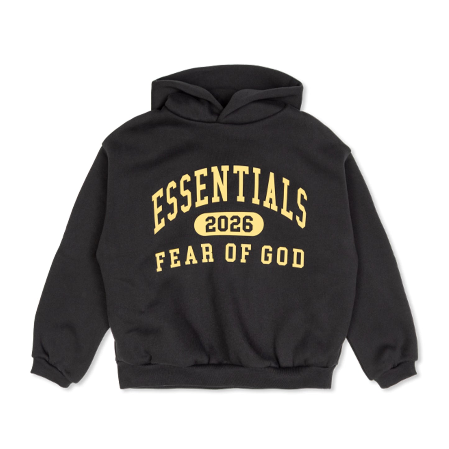 FEAR OF GOD ESSENTIALS KID'S COLLEGIATE CLASSIC HOODIE VINTAGE BLACK