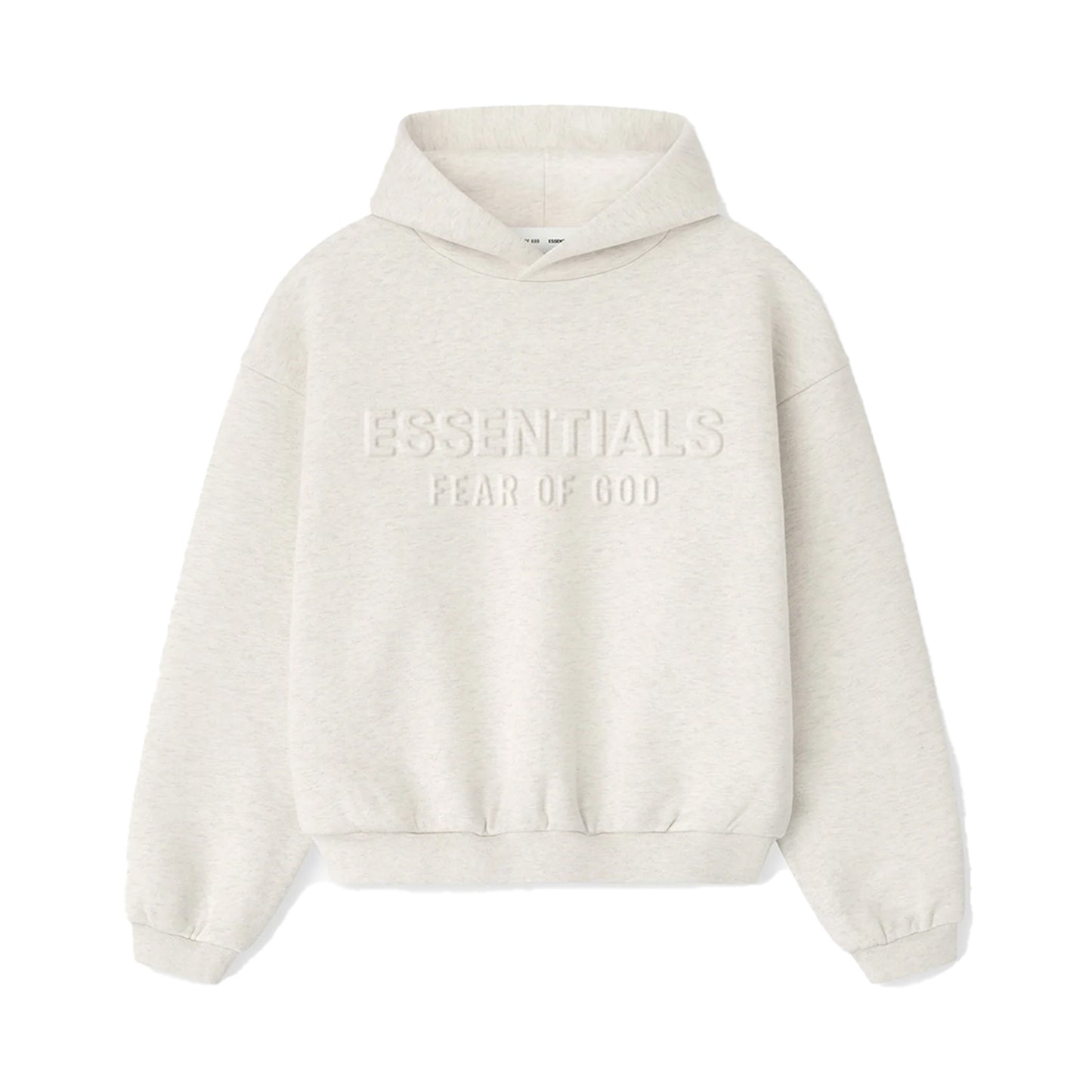 FEAR OF GOD ESSENTIALS KID'S EMBOSSED CLASSIC HOODIE OATMEAL HEATHER